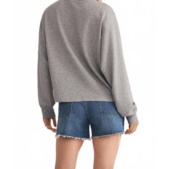 NEW Z SUPPLY ellis crewneck sweatshirt in classic heather grey - Picture 4 of 4